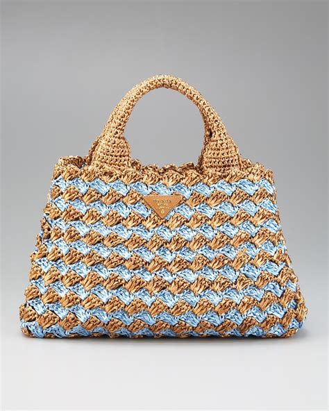 prada croche|Prada raffia handbags.